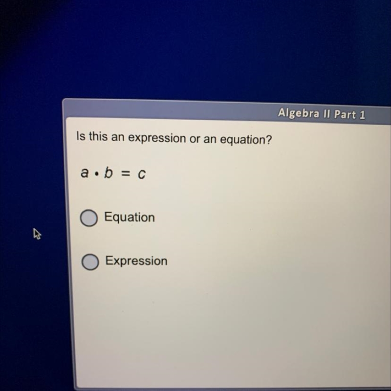 Is this an expression or equation a•b=c-example-1