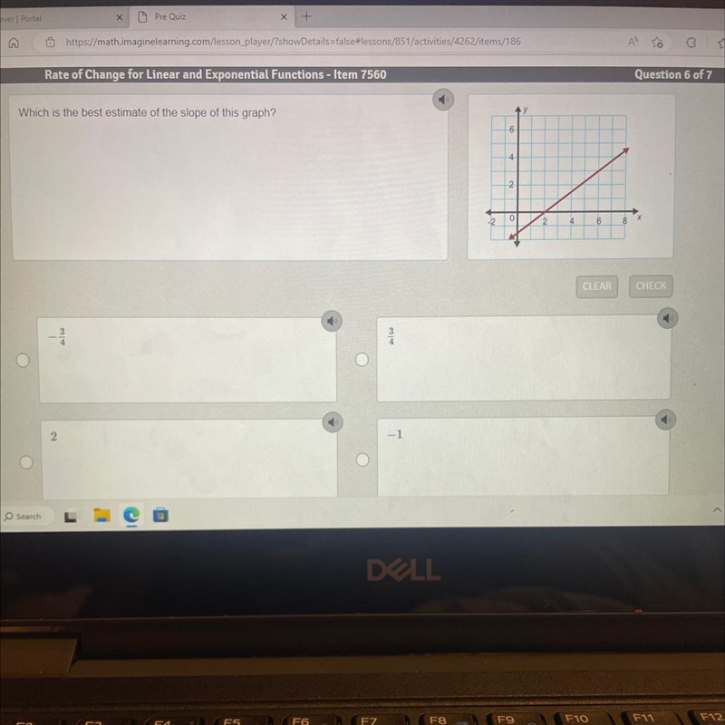 Which IS the best estimate of the slope of this graph?-example-1