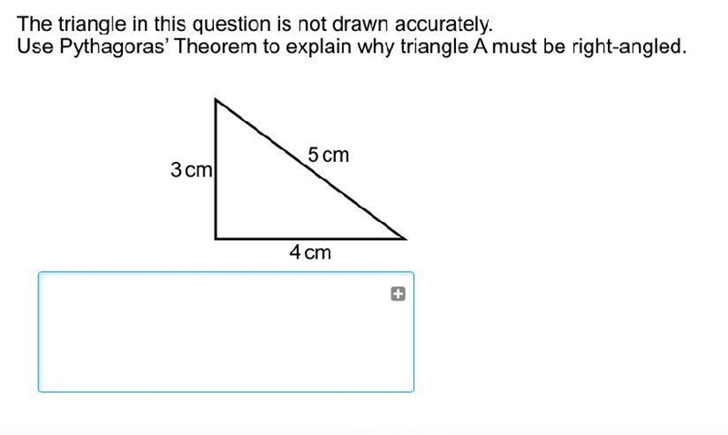 Use Pythagoras' theorem to explain why this triangle must be right angled. The sides-example-1