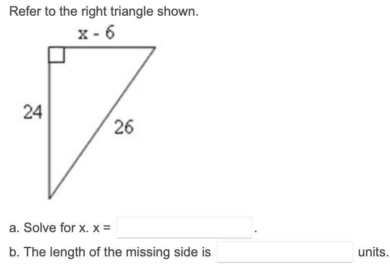 Refer to the right triangle shown.-example-1