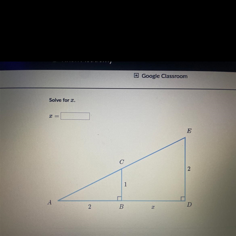 Solve for x, please help finals are in a day and I have a D in this class(Geometry-example-1