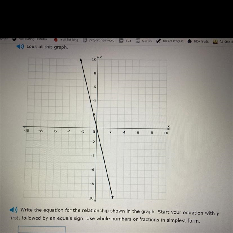 Look at this graph. 10 8 6 -10 -8 -6 -4 -2 0 2 4 6 8 co 10 -2. -4 -6 8 -10 1) Write-example-1