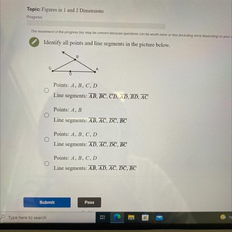 Identify all points and line segments in the picture below-example-1