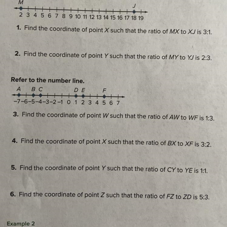 5.Find the coordinate of point Y such that the ratio of CY to YE is 1:1.-example-1