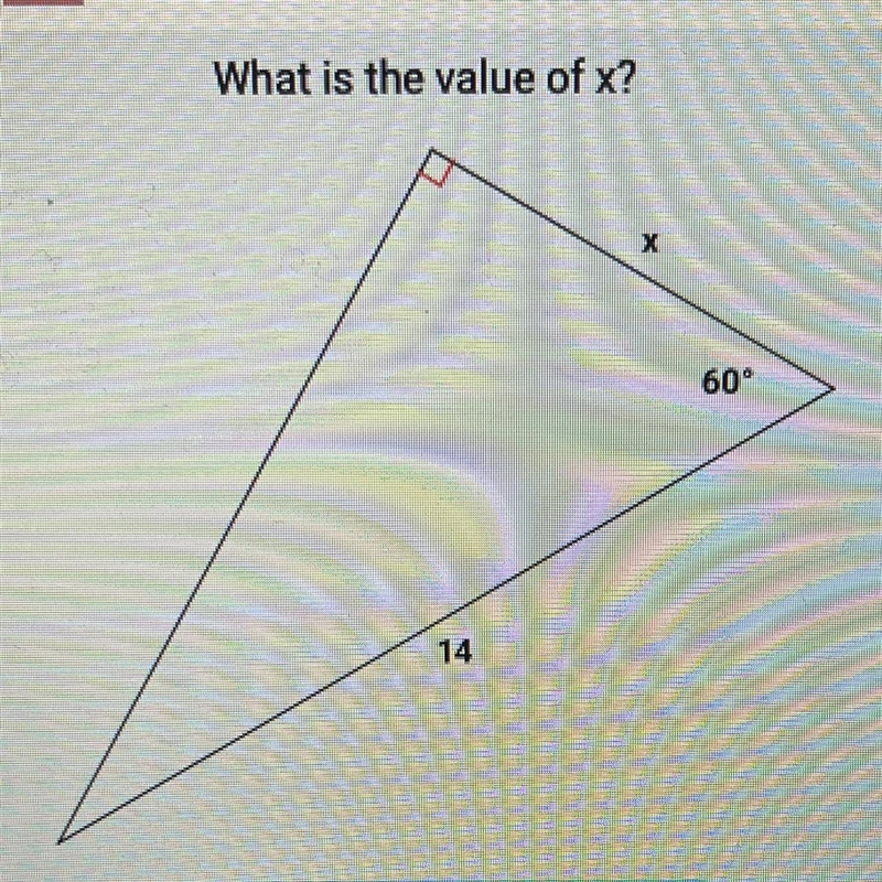 What is the value of x? X 60° 14-example-1