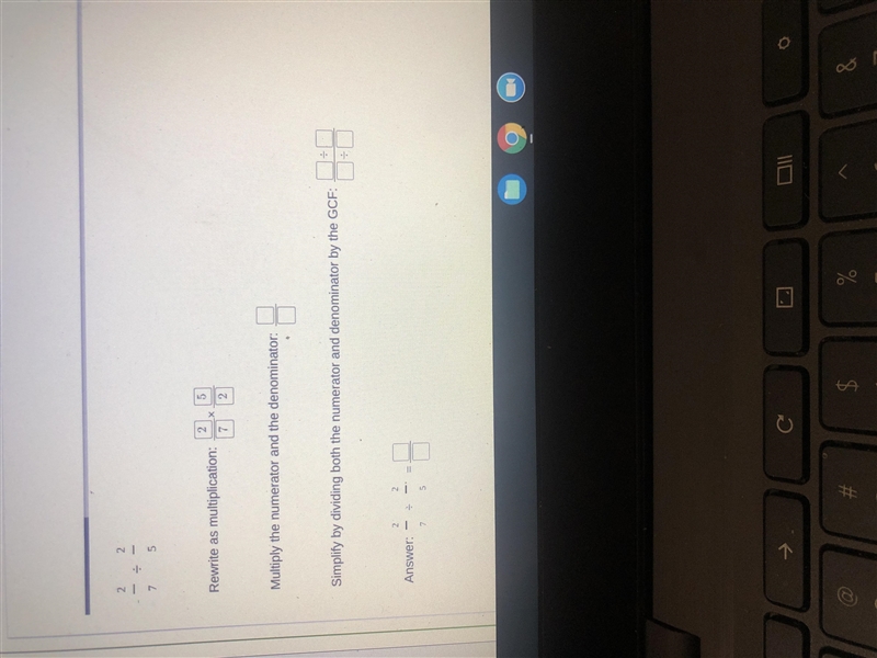 Rewrite as multiplication:17x2Multiply the numerator and the denominator:Simplify-example-1