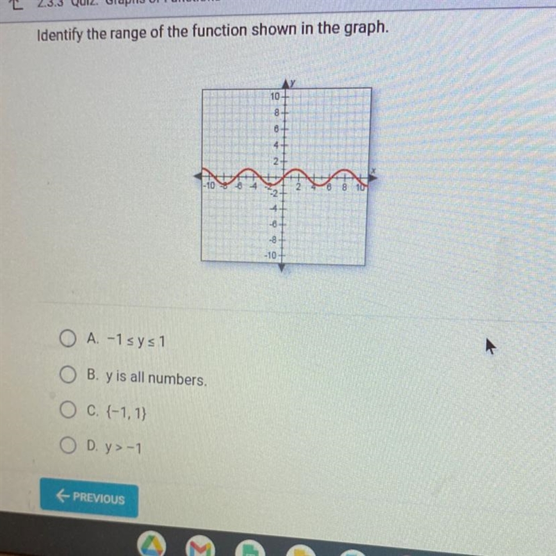 Identify the range of the function shown in the graph.-example-1