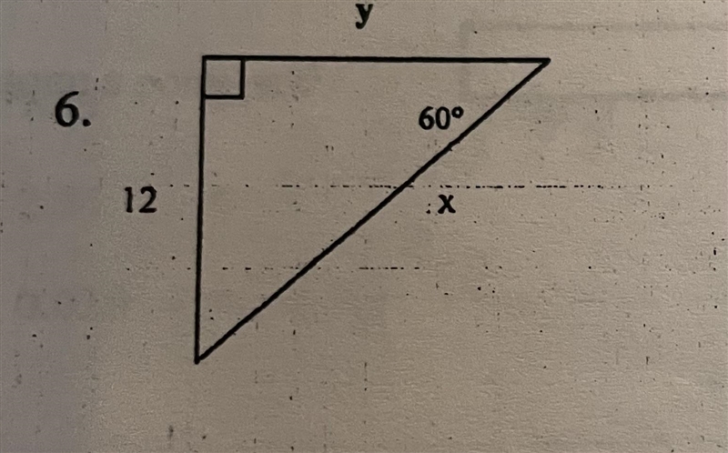 Solve for x and y. State answers in simplified radical form, please.-example-1