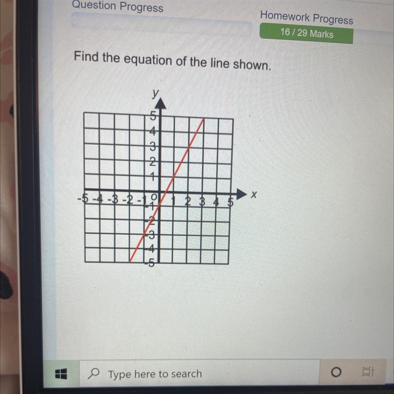 Find the equation of a line shown.-example-1