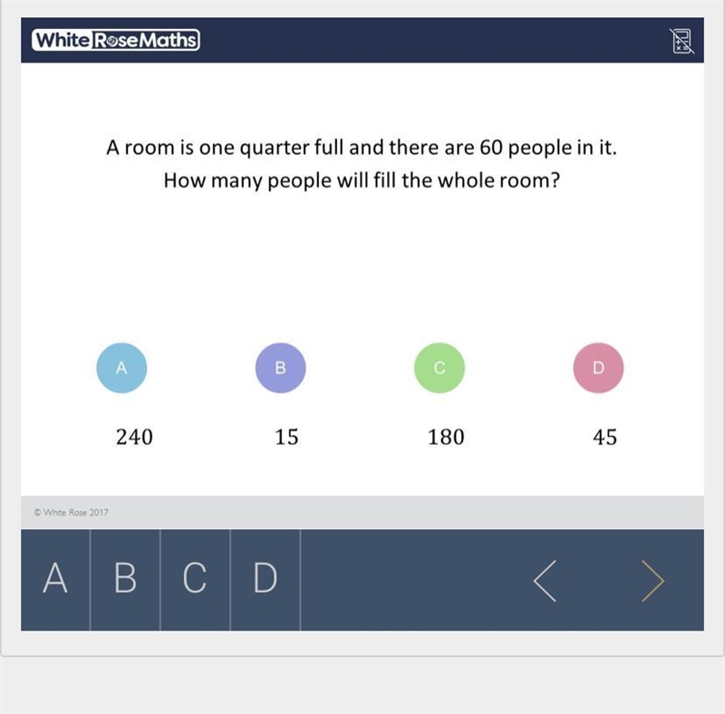 A room is one quarter full and there are 60 people in it. How many people will fill-example-1