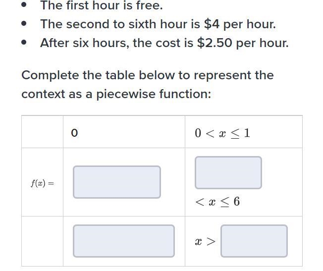 PLS HELP pls explain im confused The first hour is free. The second to sixth hour-example-1