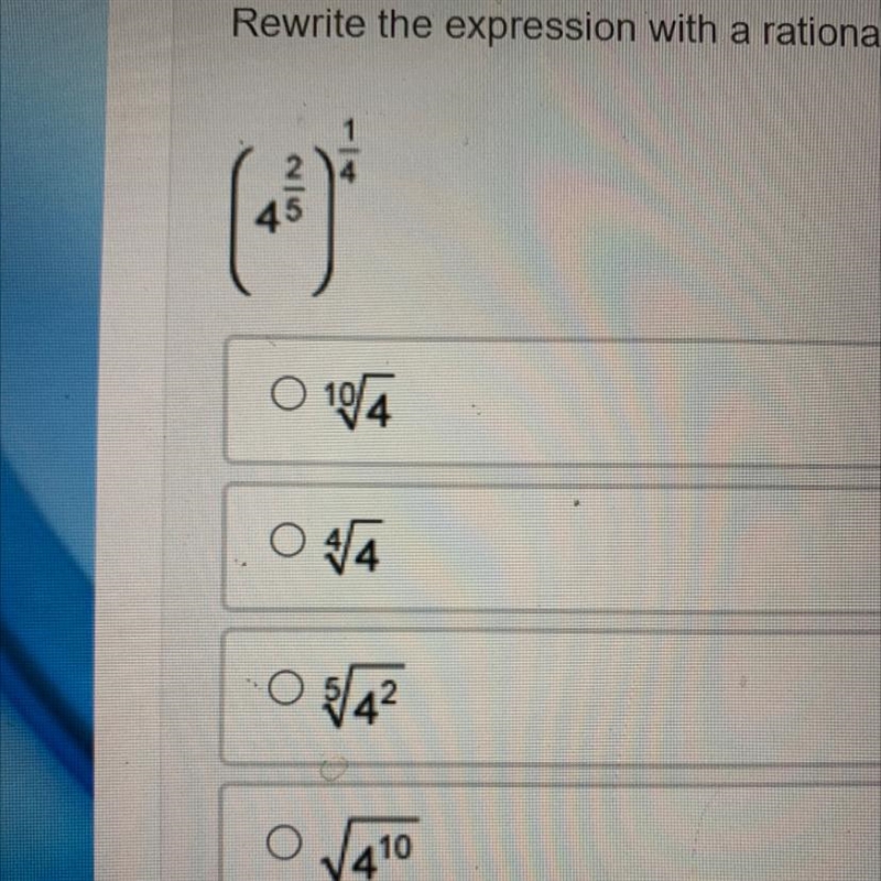 Rewrite the a expression with a rational exponent as a radical expression.-example-1