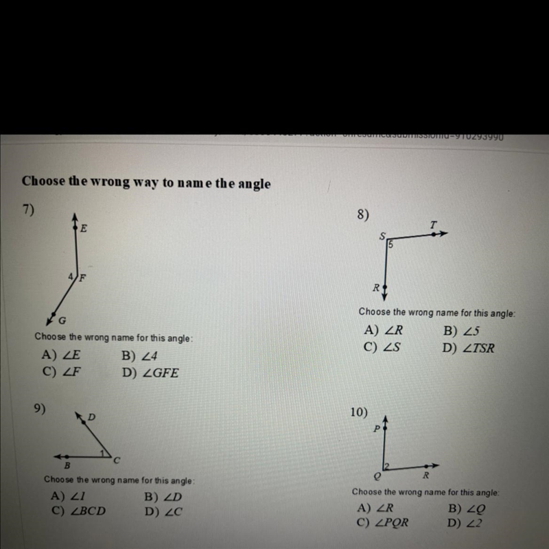 Choose the wrong way to name the angle-example-1