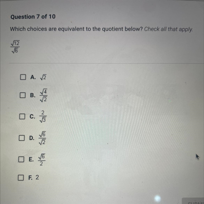 HELP PLEASE ASAP Which choices are equivalent to the quotient below? Check all that-example-1