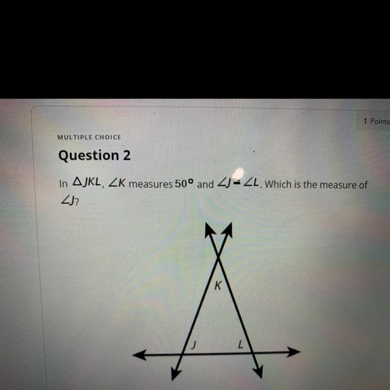 A. 100 degrees B. 130 degrees C. 65 degrees D. 70 degrees-example-1