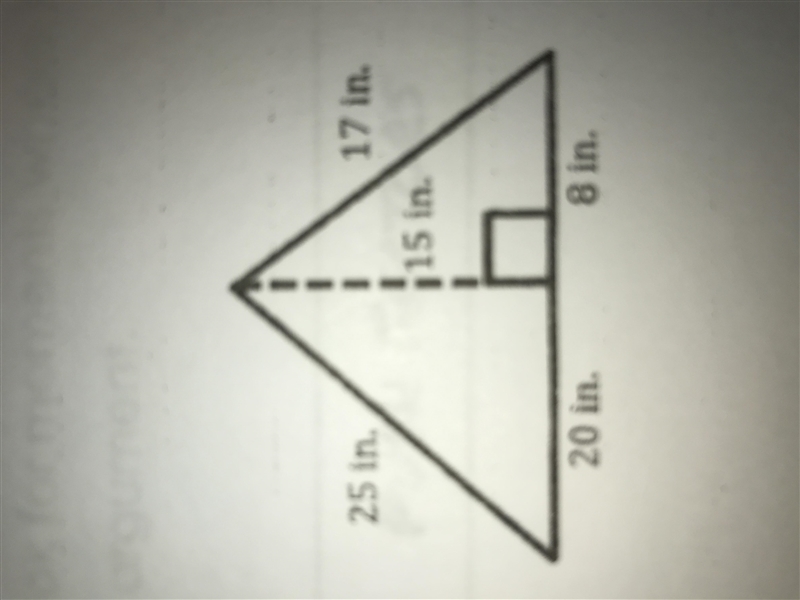 Calculate the area of the triangle. Figures are not drawn to scale.-example-1