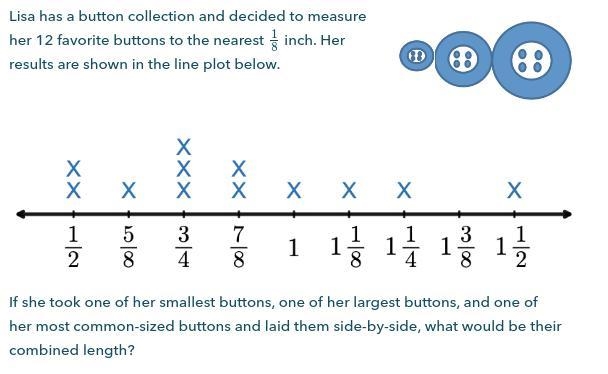 Lisa has a button collection and decided to measure her 12 favorite buttons to the-example-1