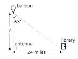 From a hot air balloon, the angle between a radio antenna straight below and the base-example-1