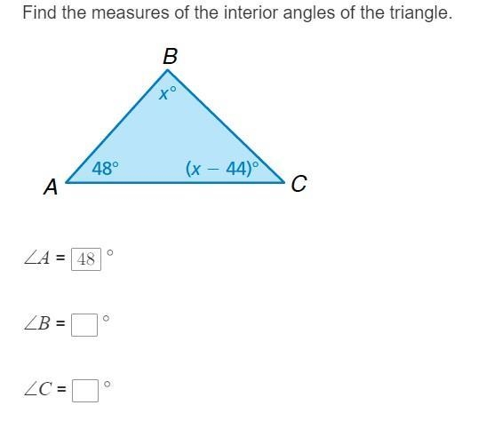 Find the measures of the interior angles-example-1