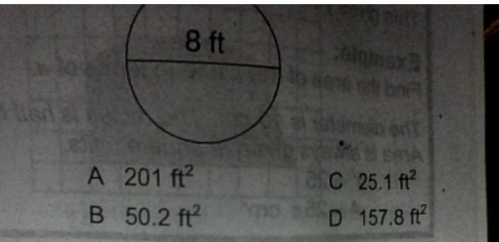 Find the area of the circle to the nearest tenth. Use 3.14 for π.-example-1