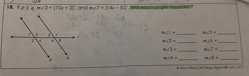 I really need help with this parallel lines and transversal equations find each angle-example-1