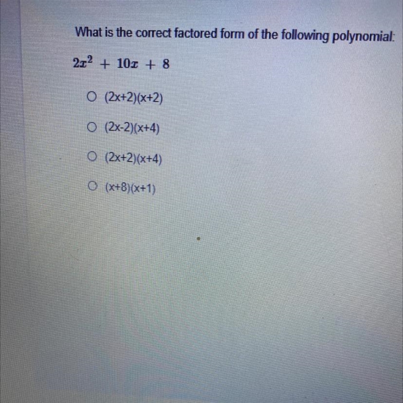 What is the correct factored form of the following polynomial:-example-1