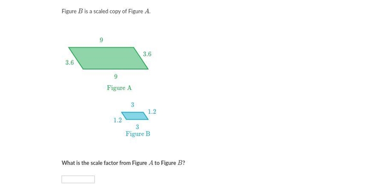 What is the scale factor from Figure A to Figure B? PLEASE HELP-example-1