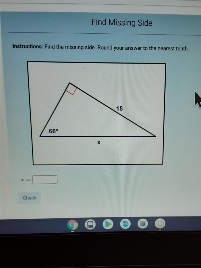 Help me find x find the missing side ​-example-1