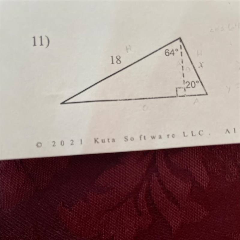 Find the length of the side labled x-example-1