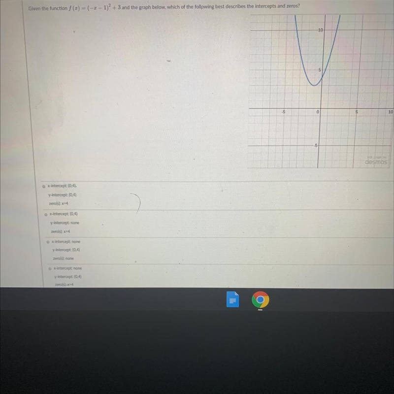 Given the function and the graph below, which of the following best describes the-example-1