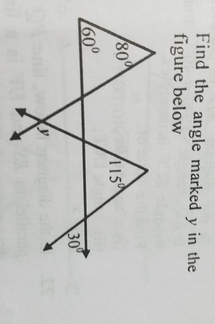 Find the angle marked y in the figure below ​-example-1