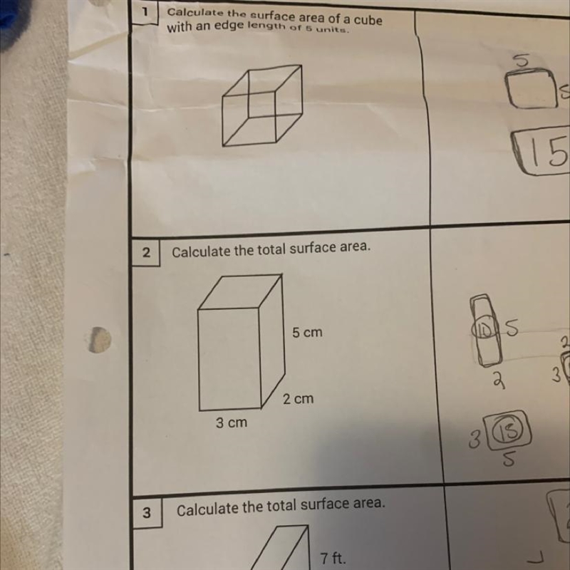 Calculate the total surface area. 5 cm 2 cm 3 cm-example-1