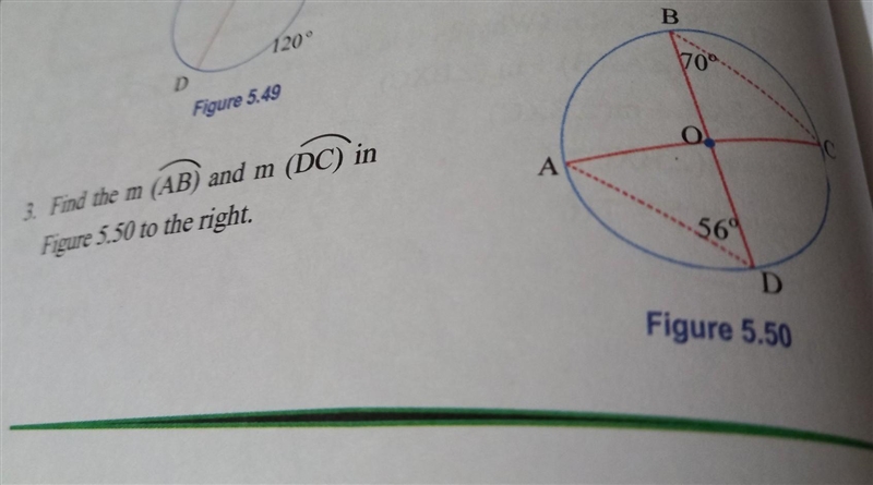 Find the measure of arc AB and DC.​-example-1