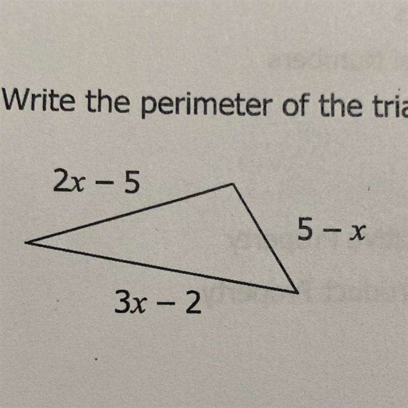 Write the perimeter of the triangle as a simplified expression.-example-1