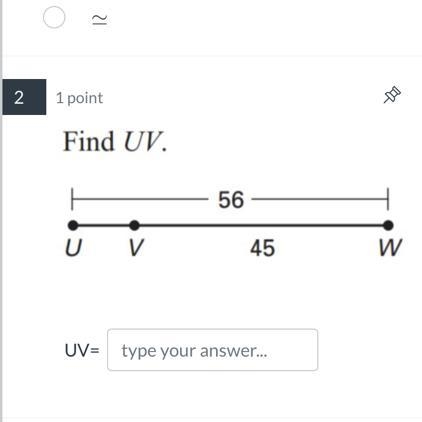 2 1 point Find UV. U V 56 45 --D W-example-1