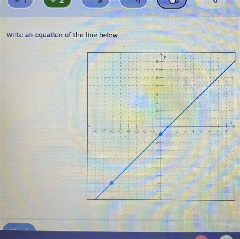 Write an equation of the line below.-example-1