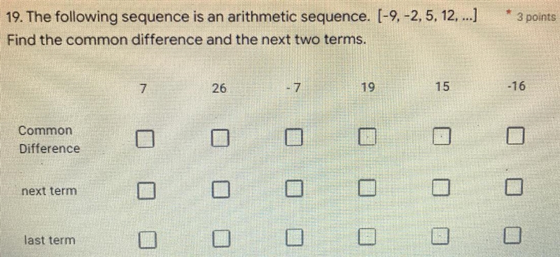 The following sequence is an arithmetic sequence. [-9, -2, 5, 12,...] Find the common-example-1