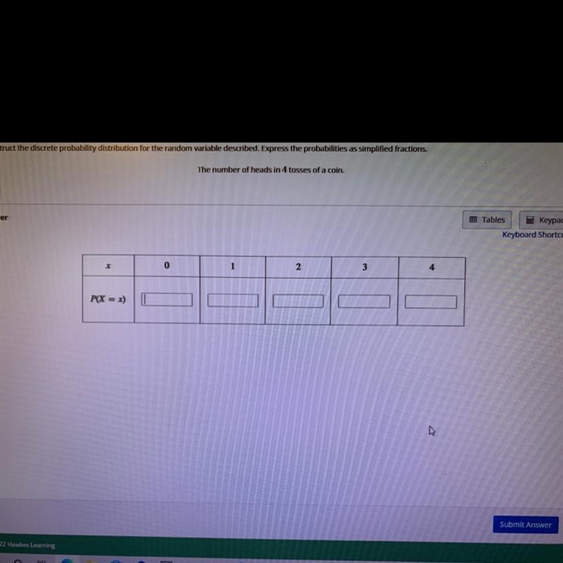 Construct the discreet probability distribution for the random variable described-example-1