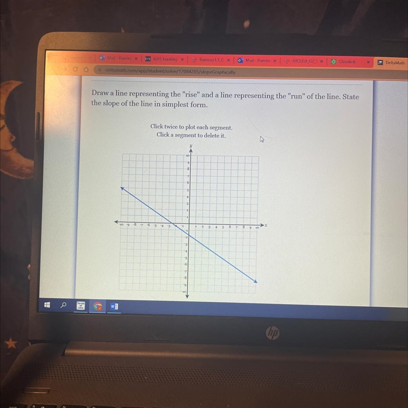 Draw a line representing the "rise" and a line representing the "run-example-1