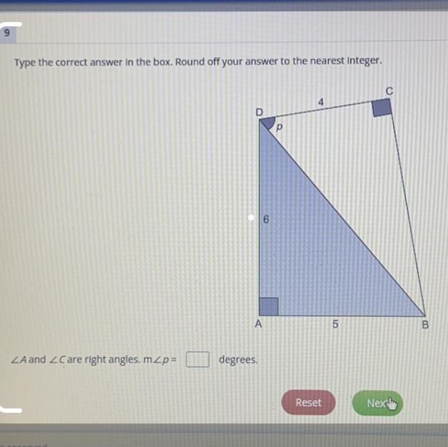 Type the correct answer in the box. Round off your answer to the nearest integer. Angle-example-1