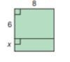 A) Write 2 expressions for the area of the shaded region. b) Find the length of the-example-1