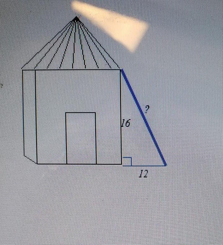 a ladder leans against the side of the house. the top of the ladder is 16ft from the-example-1