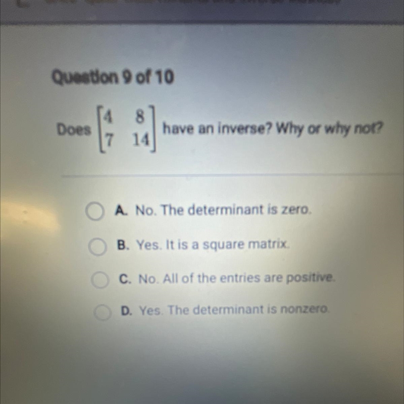 Does have an inverse? Why or why not?-example-1