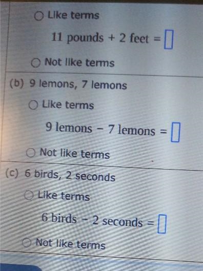 Review for Question 6 of 20 (1 point) = lemons feet pounds Determine whether the given-example-1