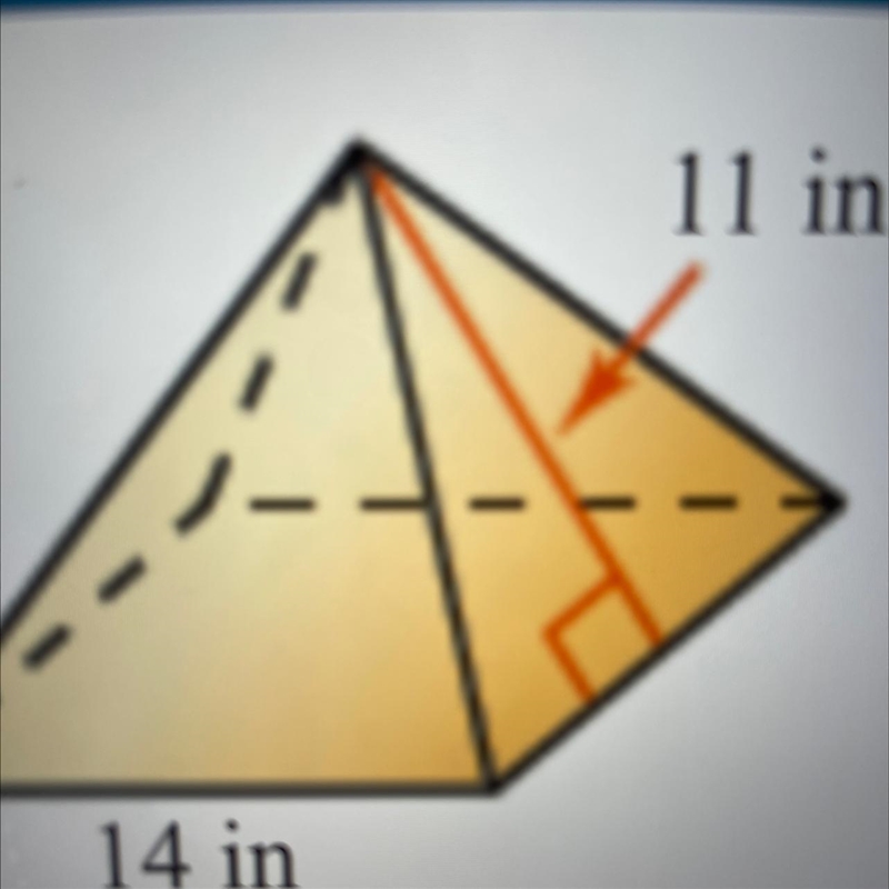 Find the surface area of the pyramid. the surface area of the pyramid is __in squared-example-1