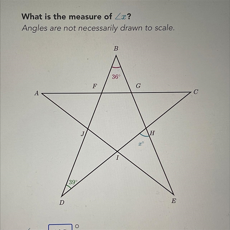 What is the measure of Zx? Angles are not necessarily drawn to scale. B 36° F G A-example-1