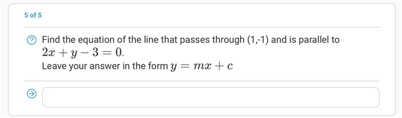 Find the equation of the line that passes through (1, -1) and is parallel to 2x + y-example-1