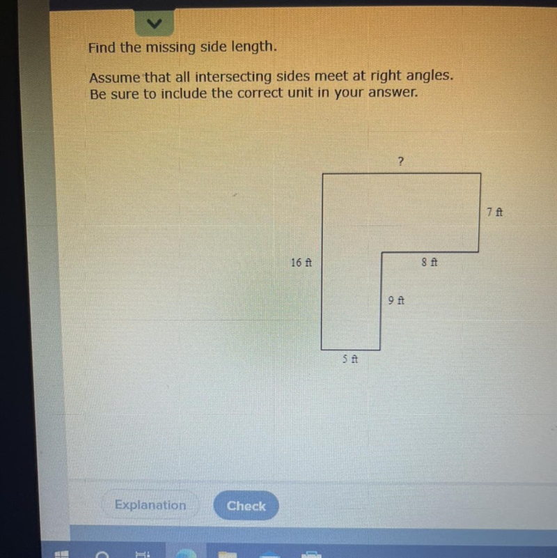 Find the missing side length.-example-1