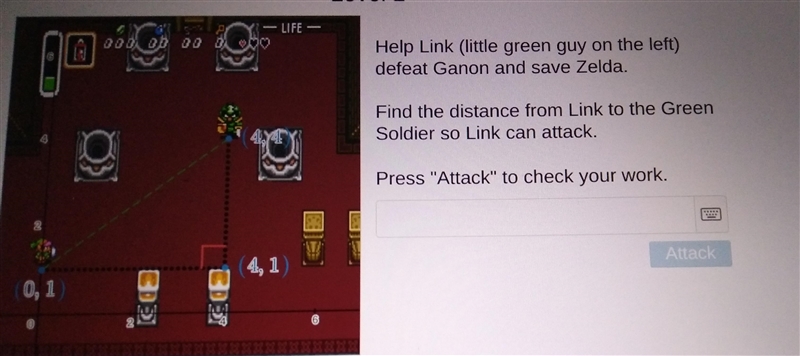 Nees help asap! Legend of Zelda Pythagorean Theorem Level 1-example-1