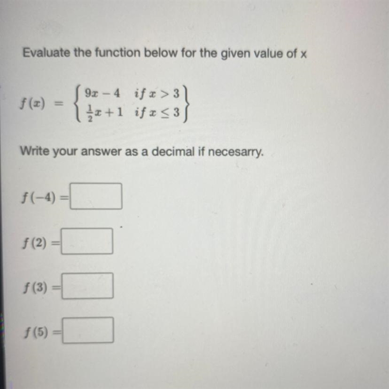 Evaluate the function below for the given value of x-example-1